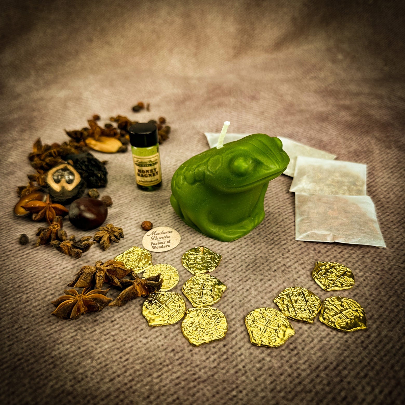 Lucky Money Frog Candle Spell Kit - Abundance & Prosperity | Candle Spell Kit | Wiccan Center