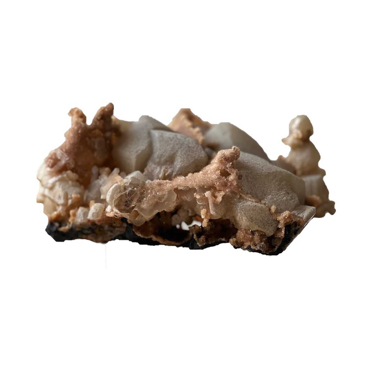 Heulandite & Calcite Cluster