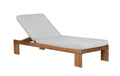 Paradiso Outdoor Teak Chaise - Gray Fabric | Chaise | Wiccan Center