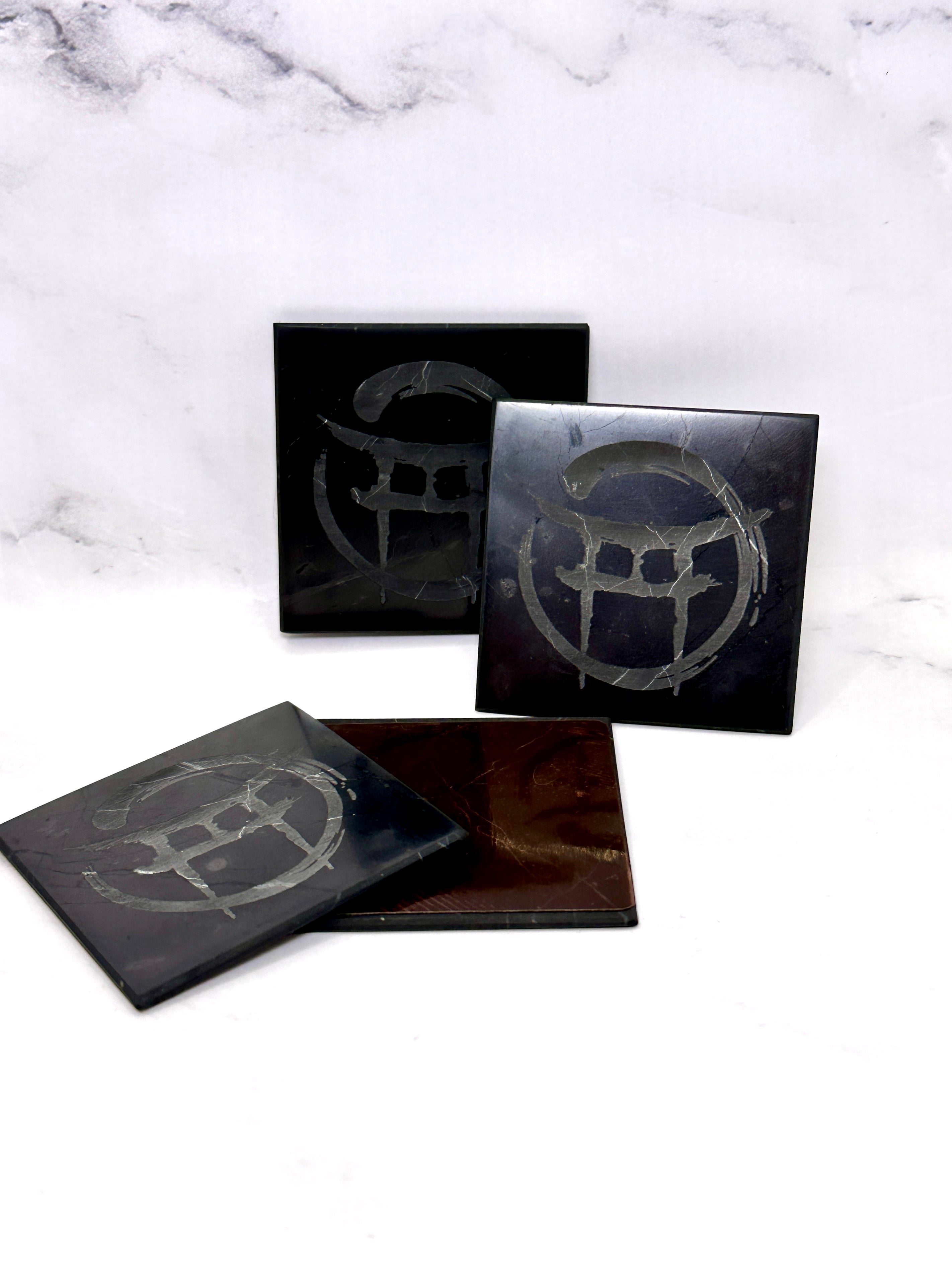 BEYOND MYSTIC SPECIAL EDITION SHUNGITE SQUARE PHONE PLATES! - EMF Protection - Hand Cut Genuine Natural Shungite Phone Plate High Quality Black Lustrous Gemstone from Russia