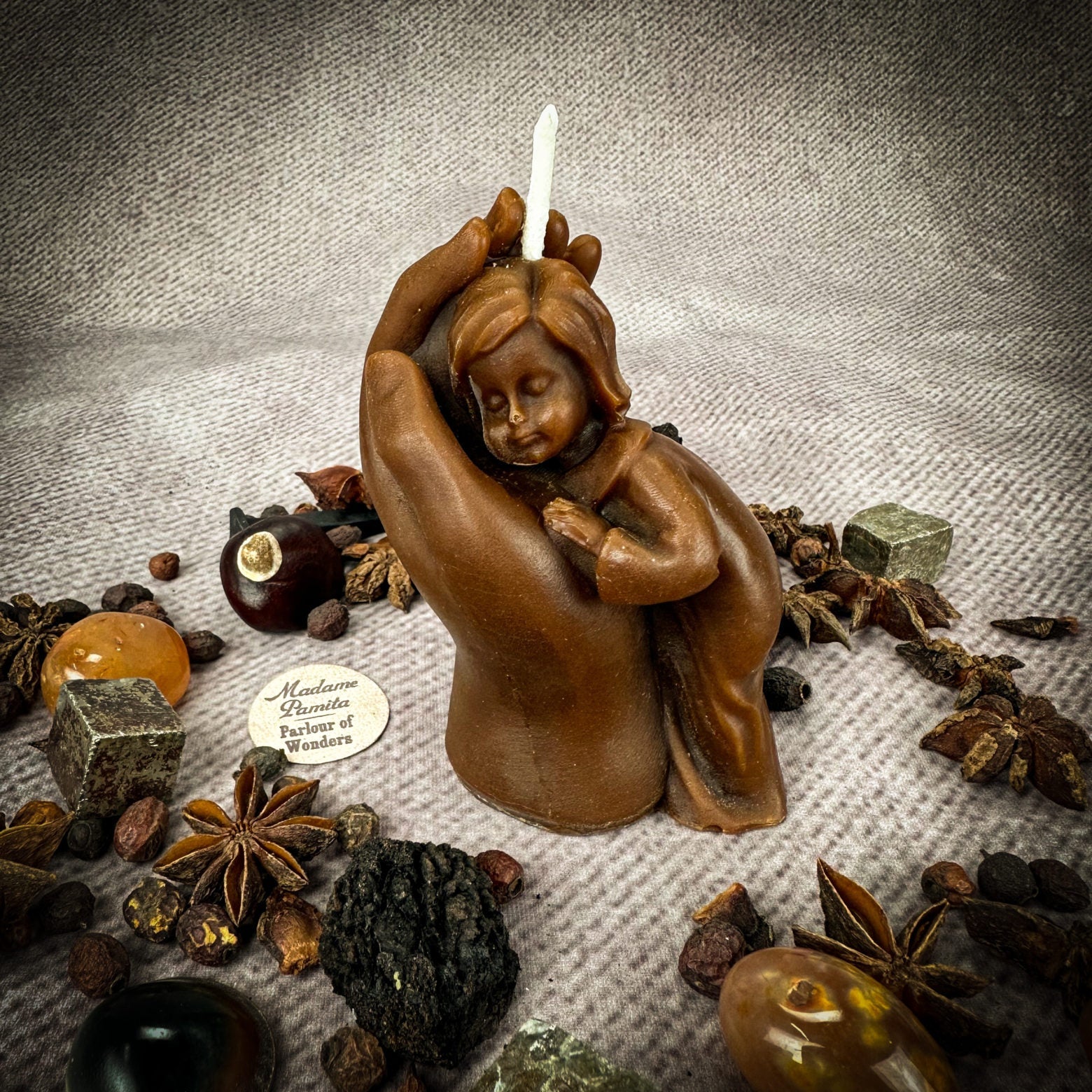 Beeswax Mother and Child Spell Candle - Protection, Fertility & Family Blessing | Beeswax Candle | Wiccan Center