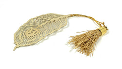Feather Bookmark with Tassel Gold Finish Set of 6 | | Wiccan Center