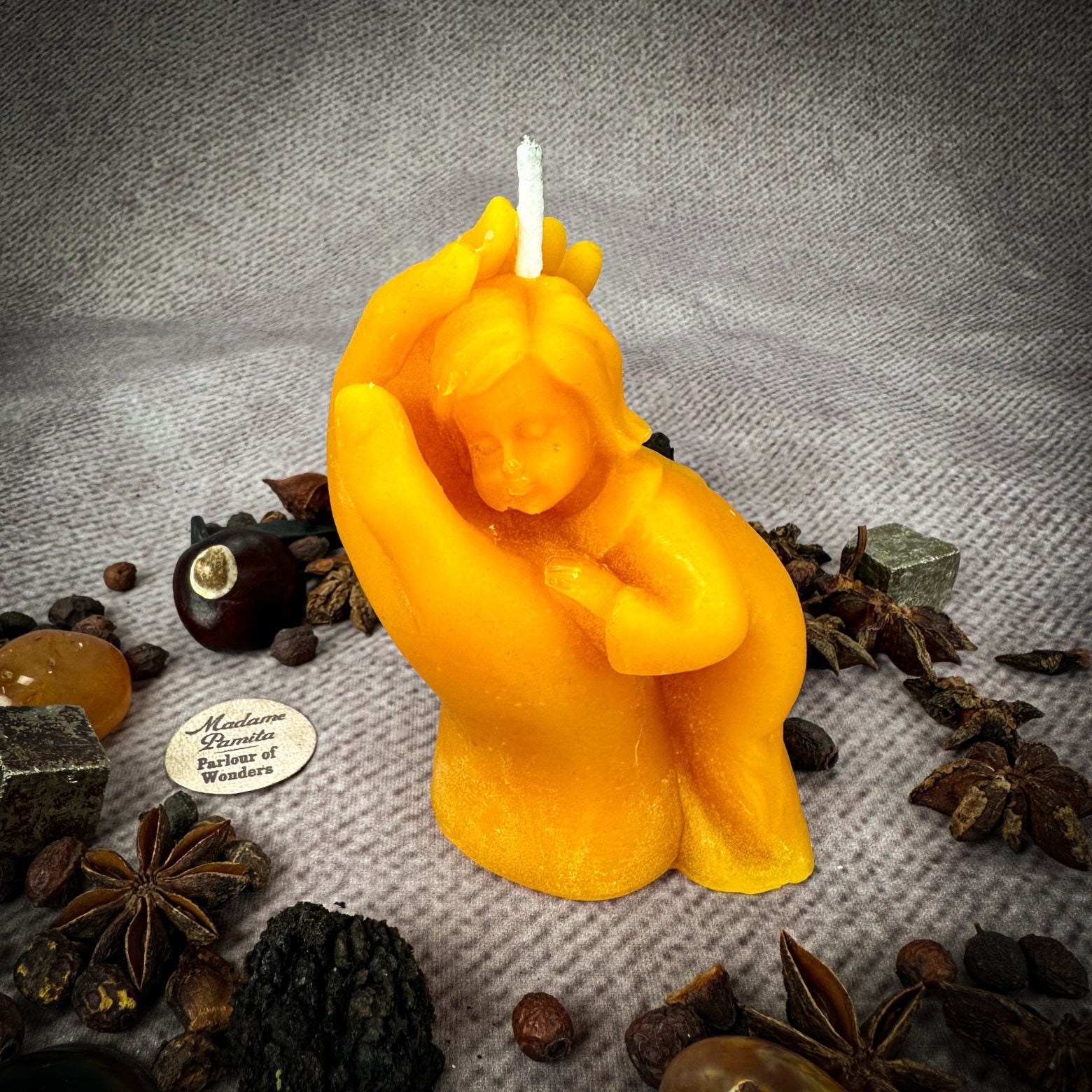 Beeswax Mother and Child Spell Candle - Protection, Fertility & Family Blessing | Beeswax Candle | Wiccan Center