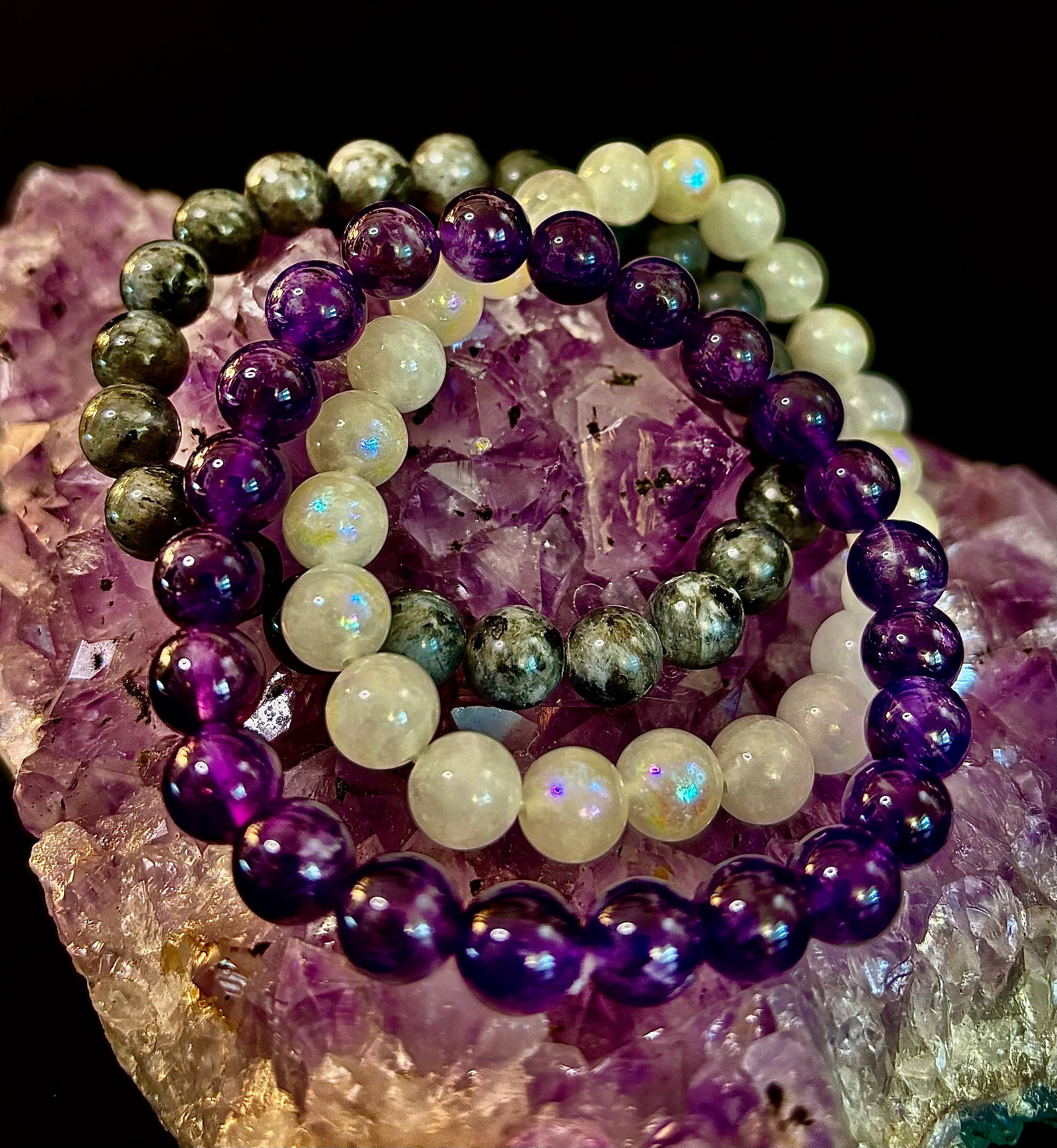 🔮 Intuition & Spiritual Growth Intention Bracelet Set