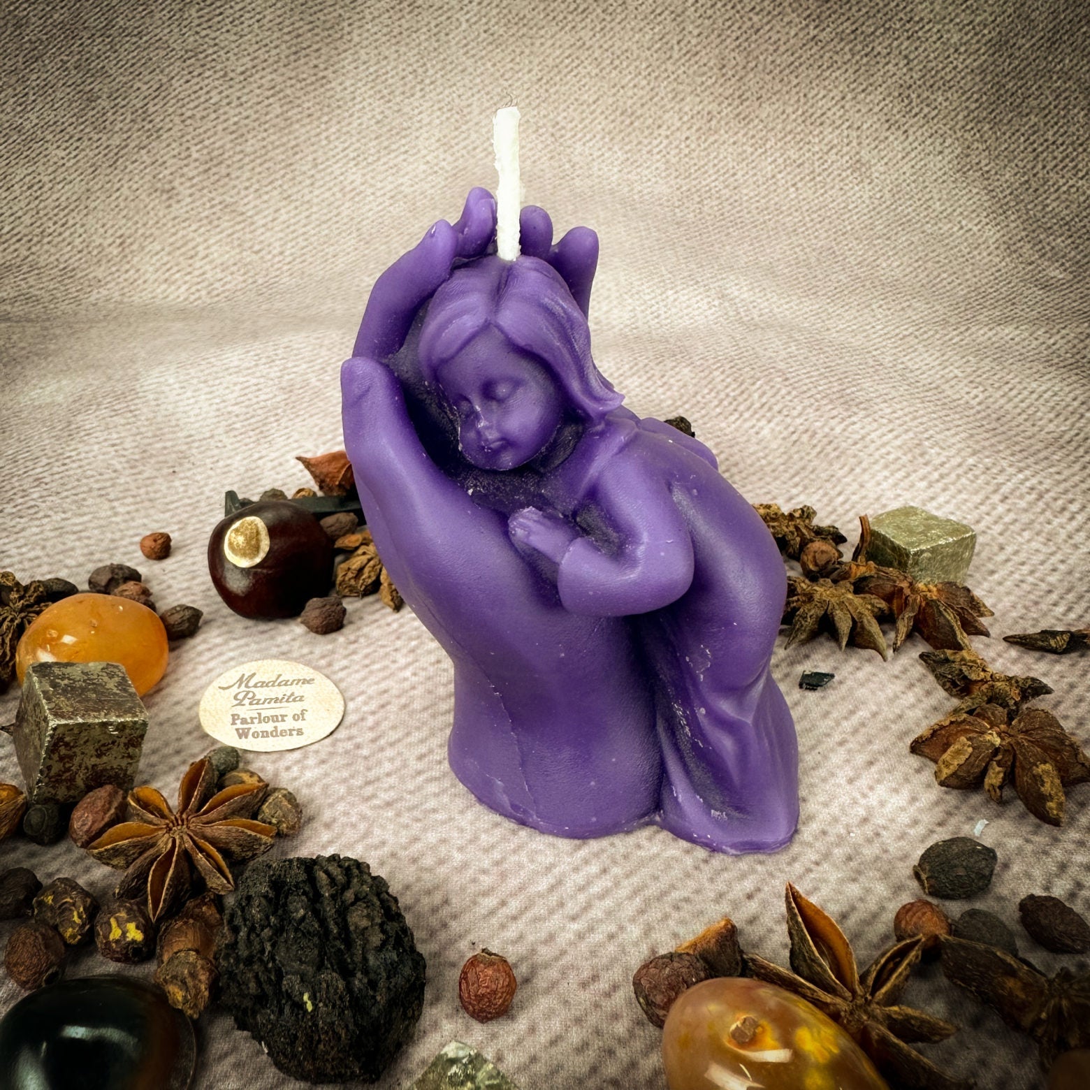 Beeswax Mother and Child Spell Candle - Protection, Fertility & Family Blessing | Beeswax Candle | Wiccan Center