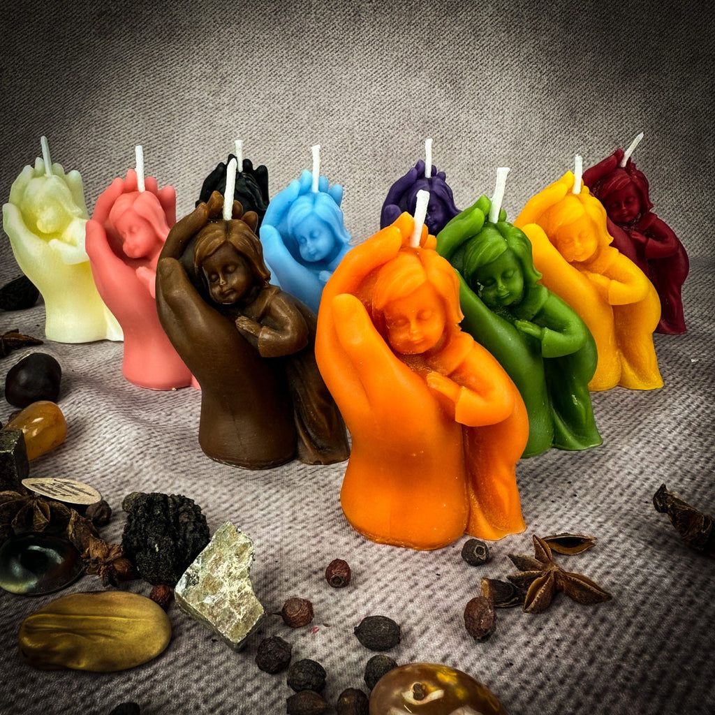 Beeswax Mother and Child Spell Candle - Protection, Fertility & Family Blessing | Beeswax Candle | Wiccan Center