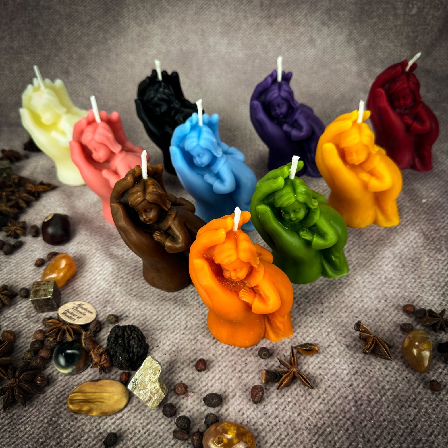 Beeswax Mother and Child Spell Candle - Protection, Fertility & Family Blessing | Beeswax Candle | Wiccan Center