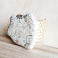 Chunky White Turquoise Slab on Hammered Gold Cuff RingBase 012s | Ring | Wiccan Center