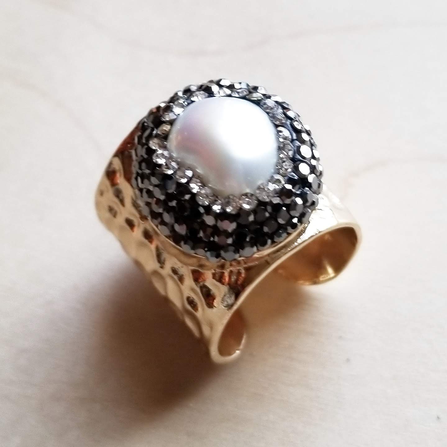 Freshwater Pearl Cuff Statement Ring 012t | Ring | Wiccan Center