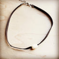 Floating Pearl on Brown Leather Choker Necklace 229R | Necklace | Wiccan Center