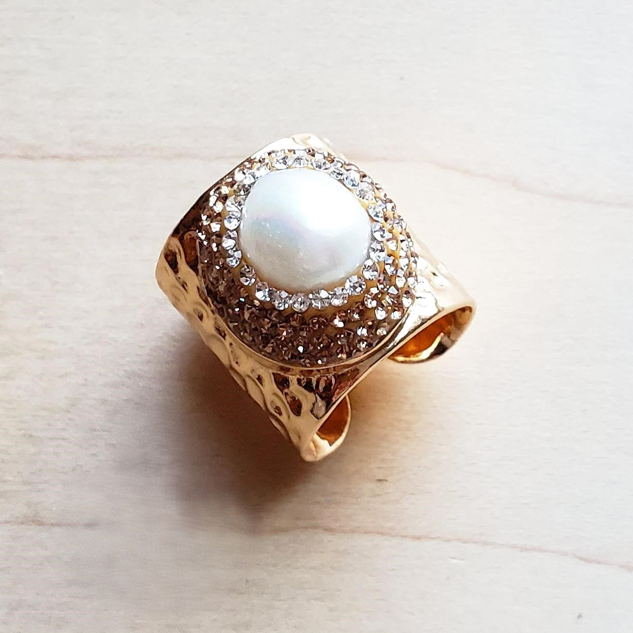 Freshwater Pearl Cuff Statement Ring 012t | Ring | Wiccan Center
