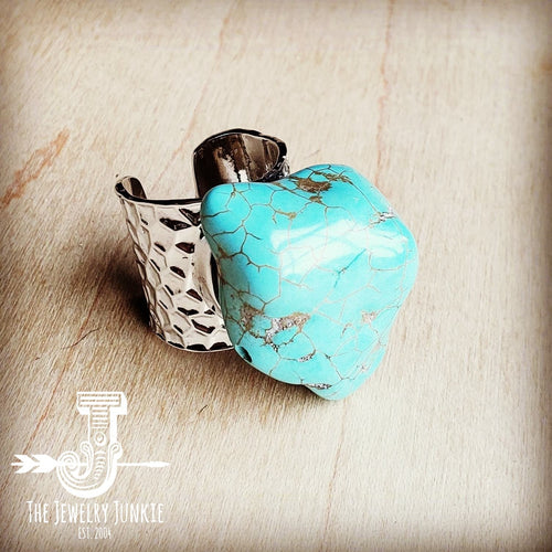 **Turquoise Chunk on Cuff Ring 012o | Ring | Wiccan Center