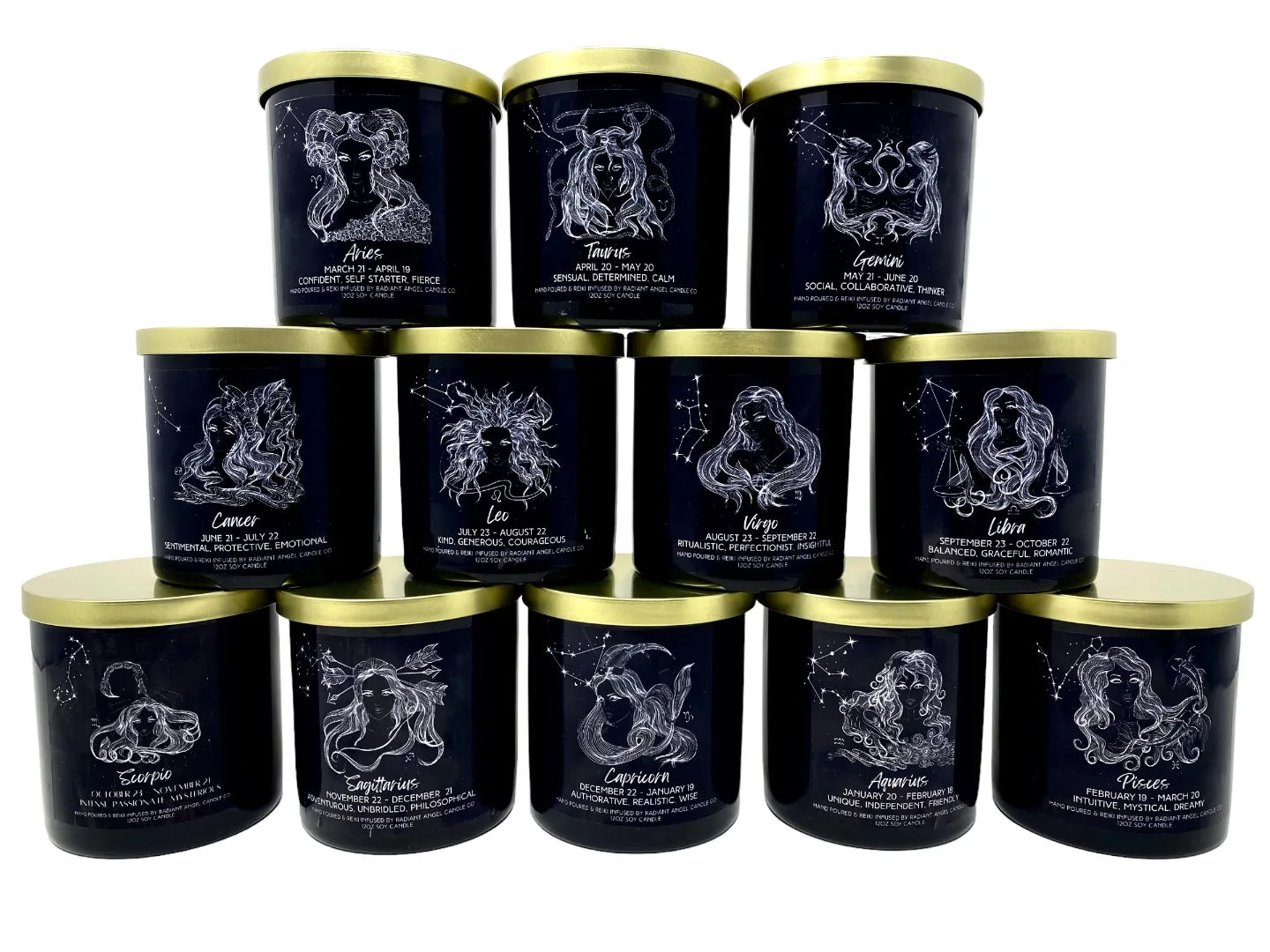 The Zodiac Goddess Line- Scented Crystal Candles | Candle | Wiccan Center
