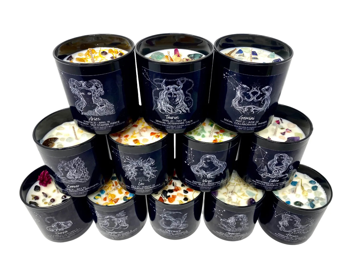 The Zodiac Goddess Line- Scented Crystal Candles | Candle | Wiccan Center