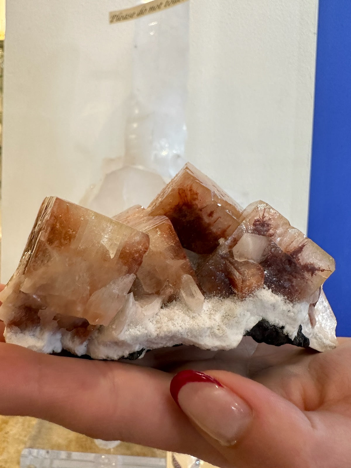 Red Apophyllite Cube with Stilbite on Matrix from Pune, India | Minerals | Wiccan Center