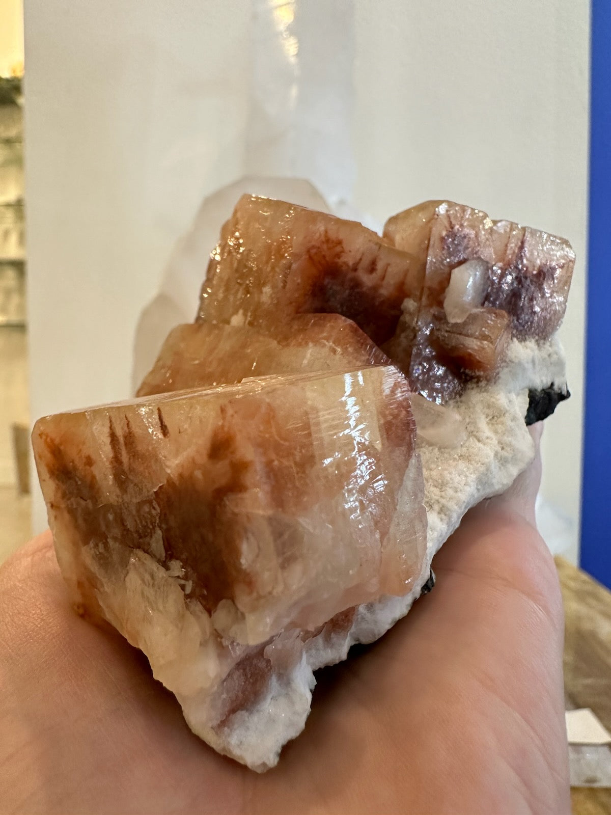 Red Apophyllite Cube with Stilbite on Matrix from Pune, India | Minerals | Wiccan Center