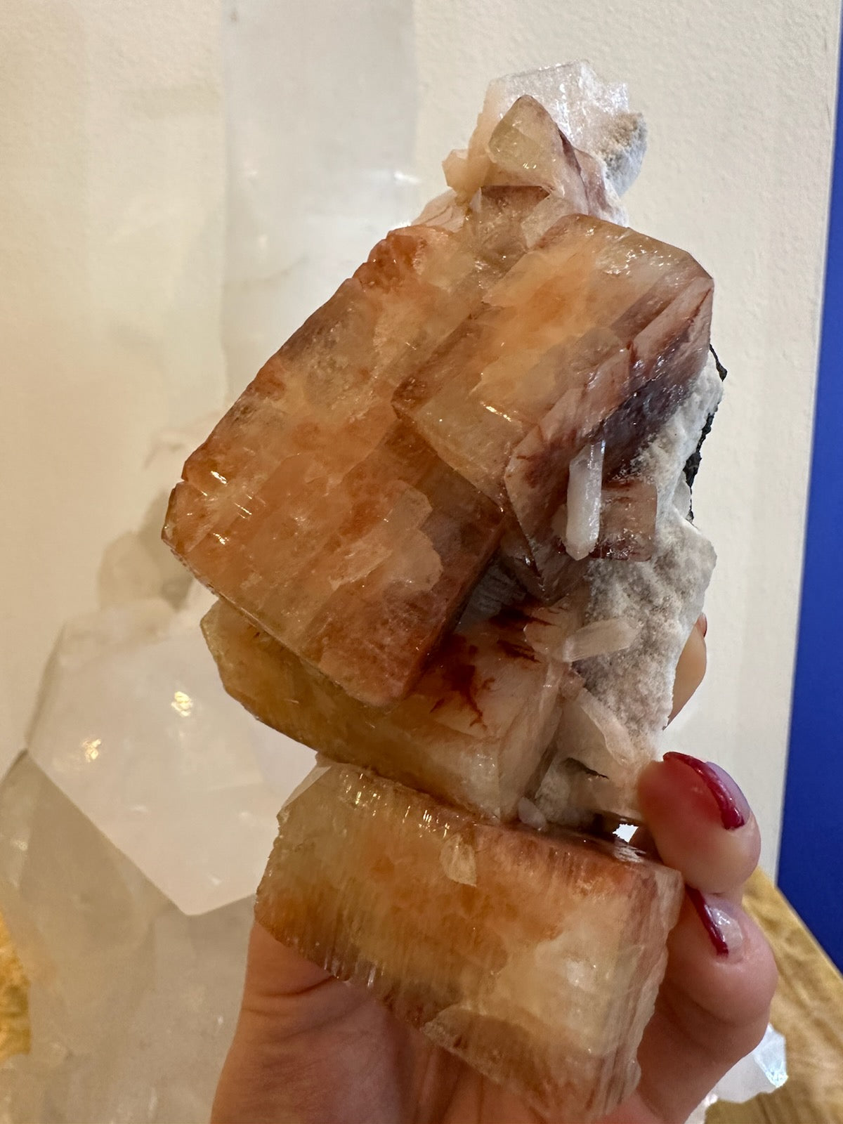Red Apophyllite Cube with Stilbite on Matrix from Pune, India | Minerals | Wiccan Center