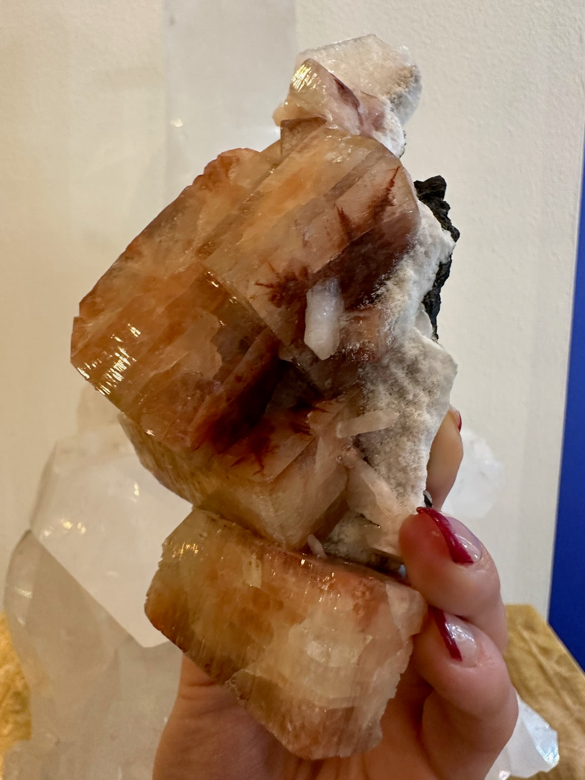 Red Apophyllite Cube with Stilbite on Matrix from Pune, India | Minerals | Wiccan Center