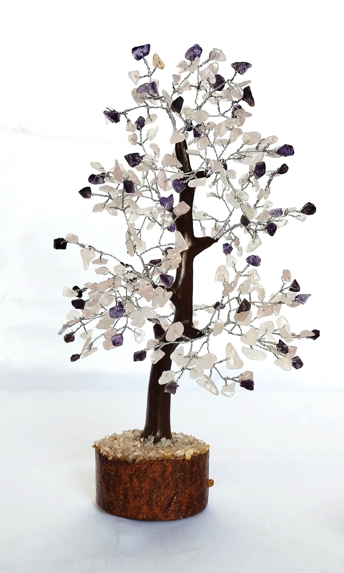 Amethyst with Rose Quartz Gemstones Tree, Mix Crystal Tree.
