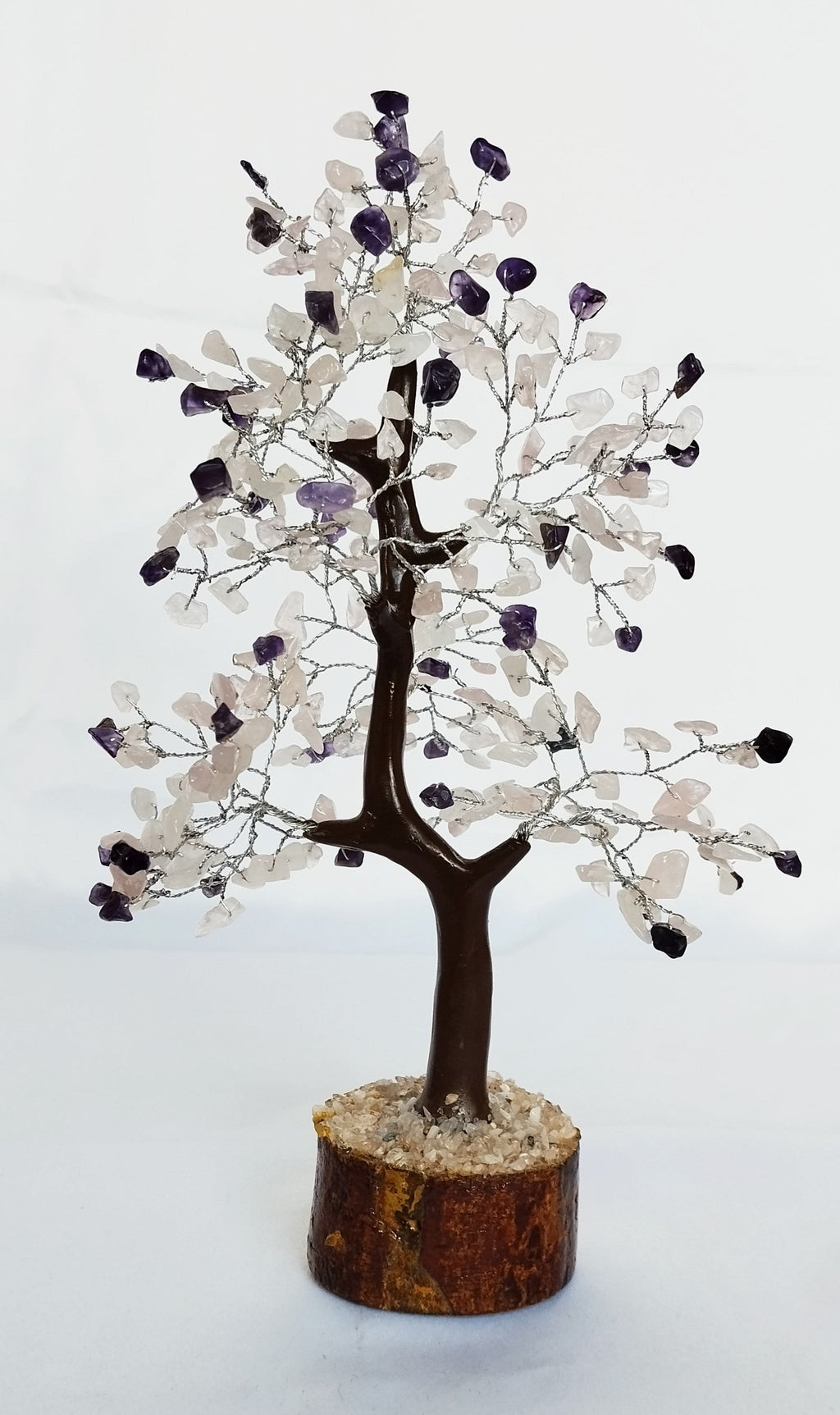 Amethyst with Rose Quartz Gemstones Tree, Mix Crystal Tree.