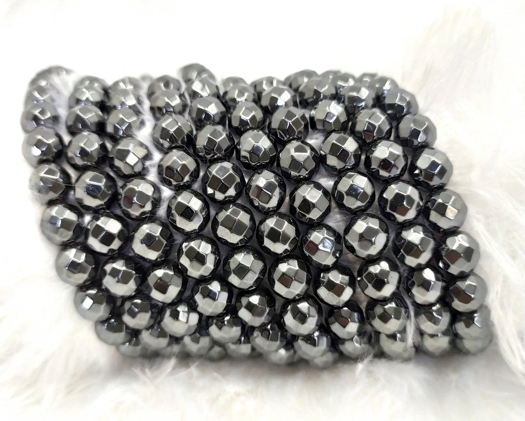 Hematite Faceted Beads, Crystal Beads for Jewelry.