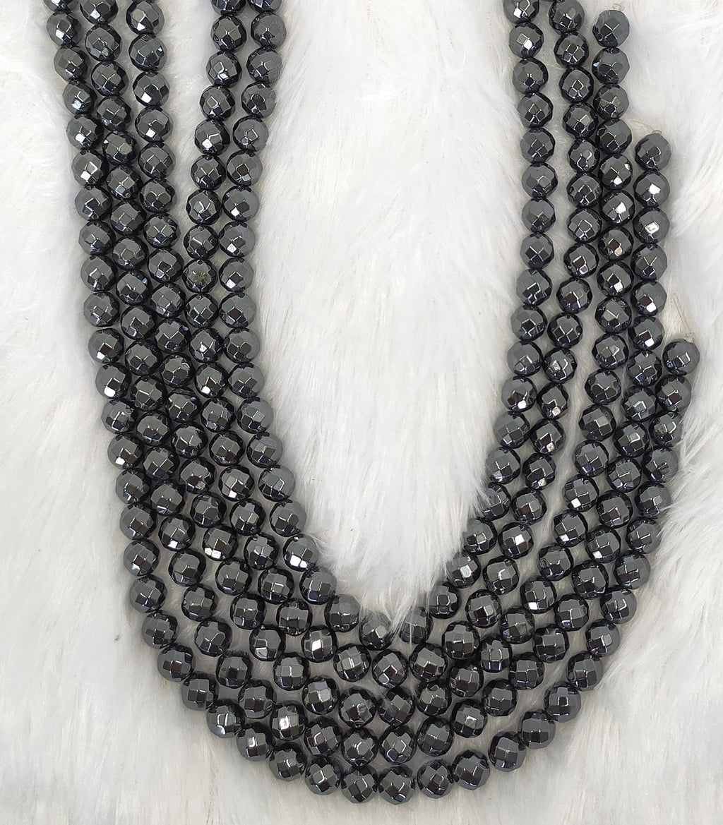 Hematite Faceted Beads, Crystal Beads for Jewelry.
