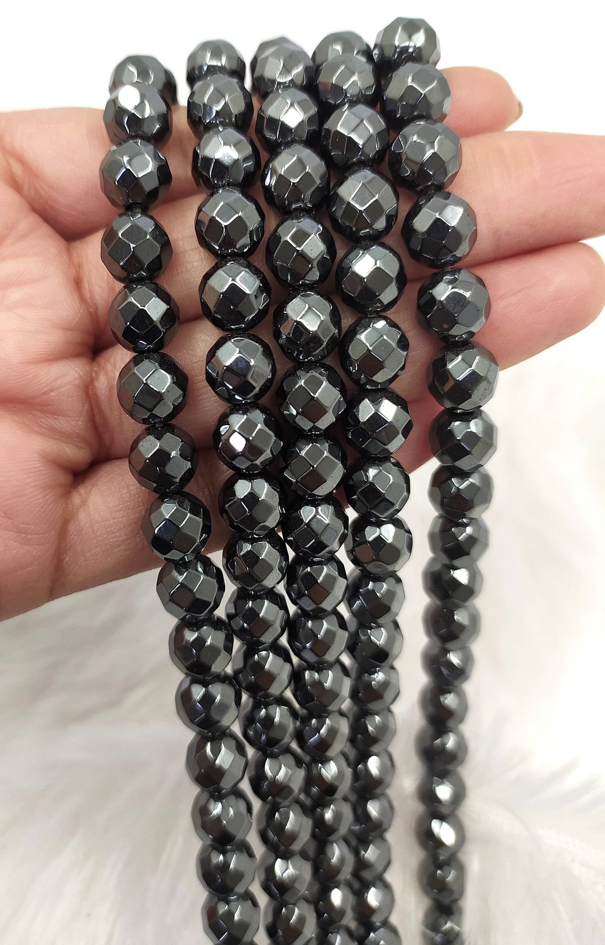 Hematite Faceted Beads, Crystal Beads for Jewelry.