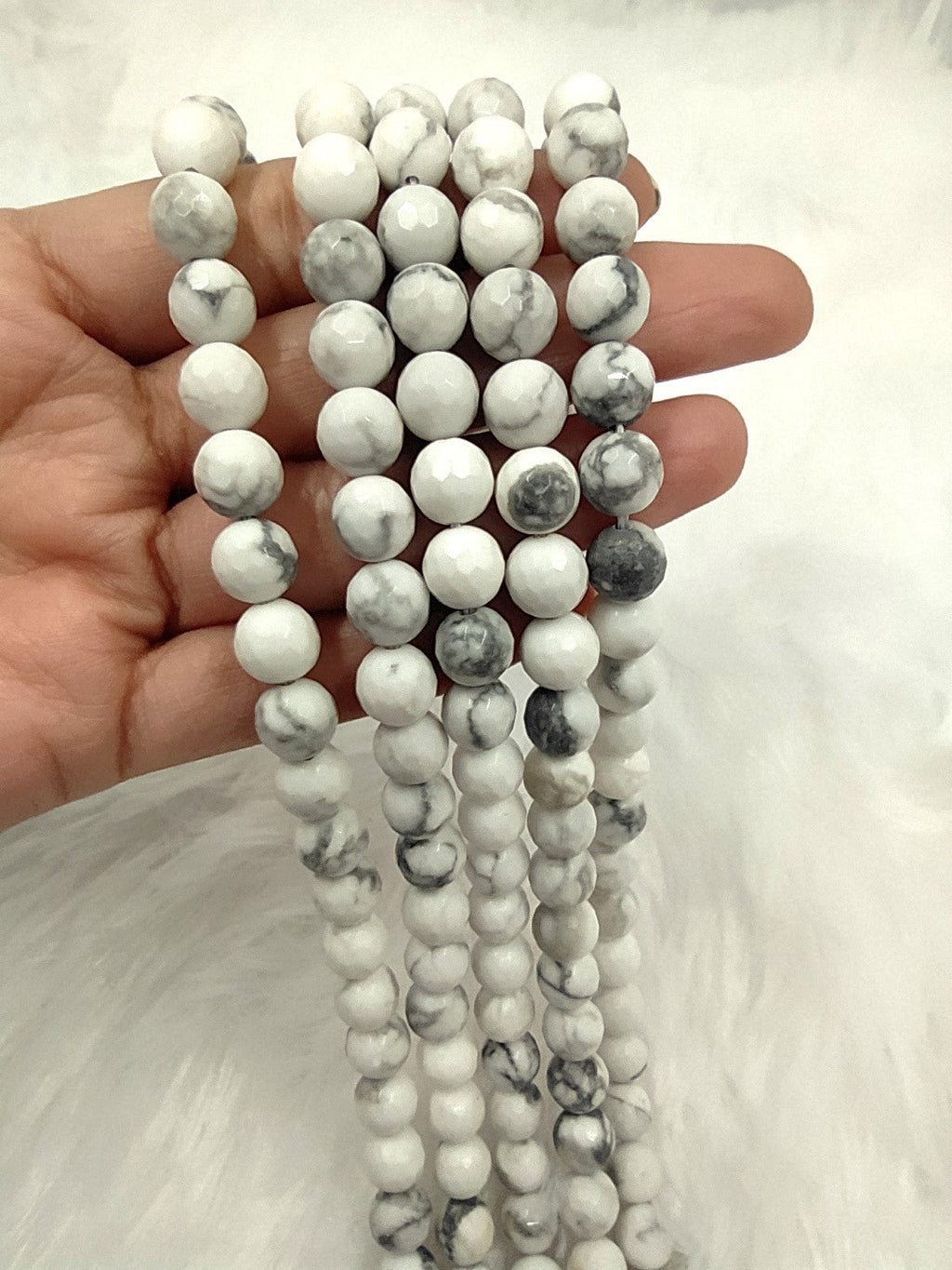 Howlite Faceted Beads, Crystal Beads for Jewelry | | Wiccan Center
