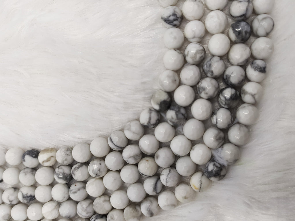 Howlite Faceted Beads, Crystal Beads for Jewelry | | Wiccan Center
