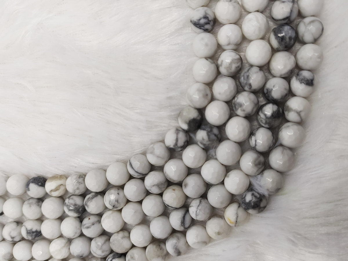 Howlite Faceted Beads, Crystal Beads for Jewelry | | Wiccan Center