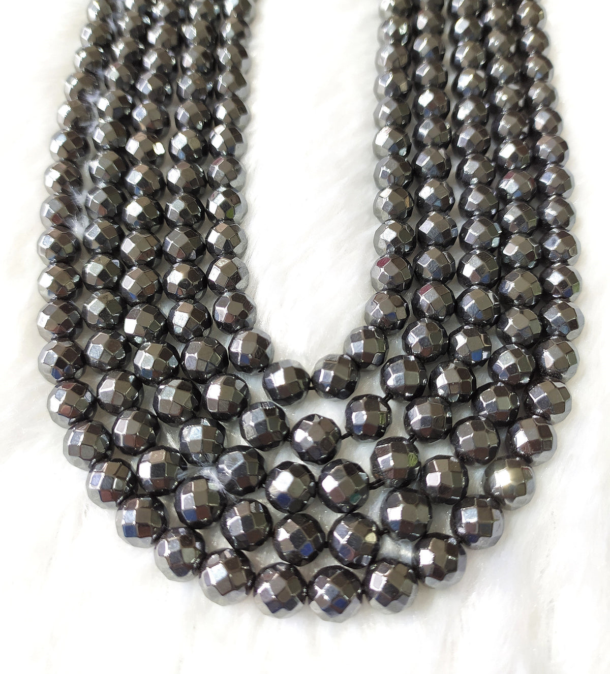 Hematite Faceted Beads, Crystal Beads for Jewelry.