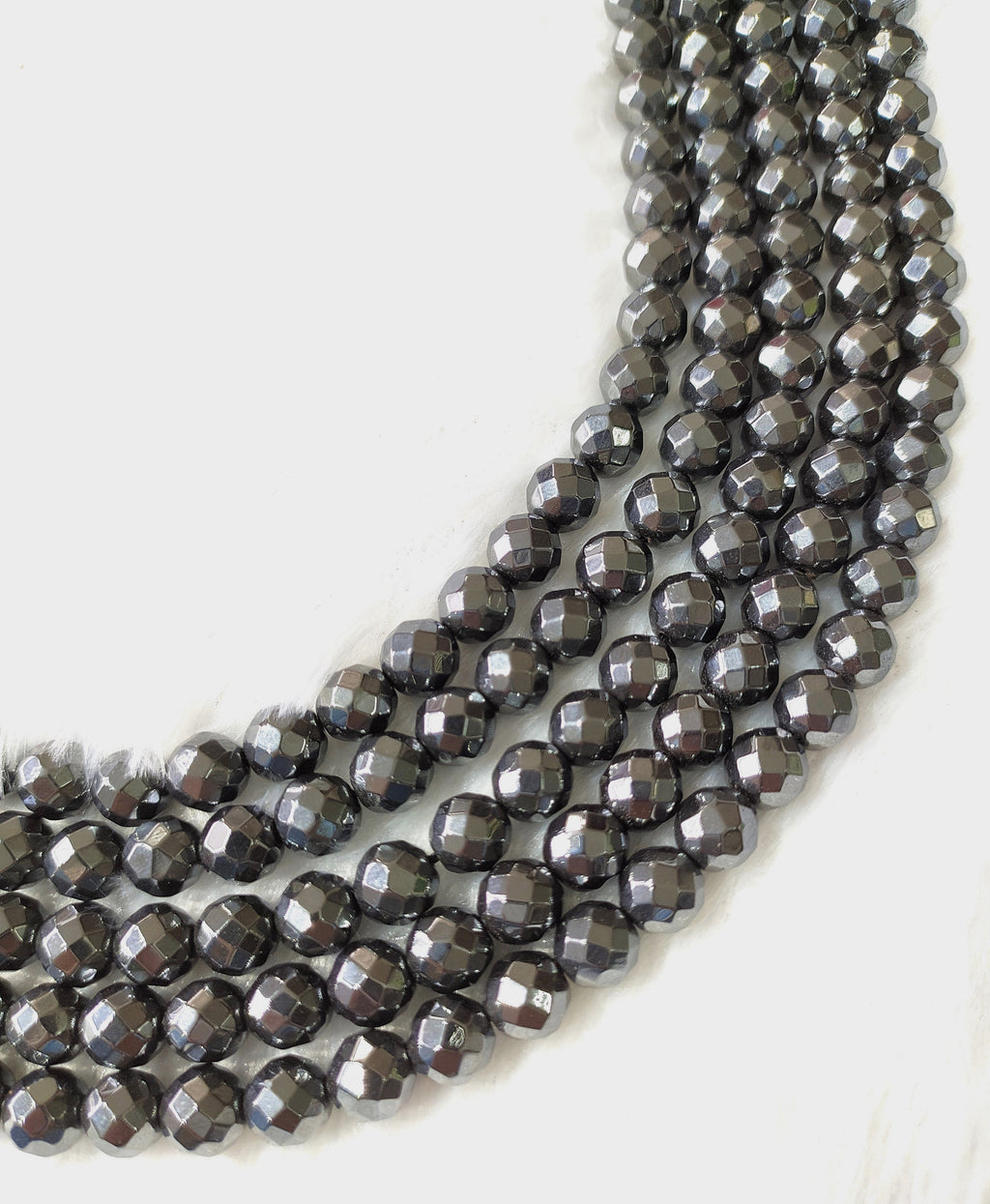Hematite Faceted Beads, Crystal Beads for Jewelry.
