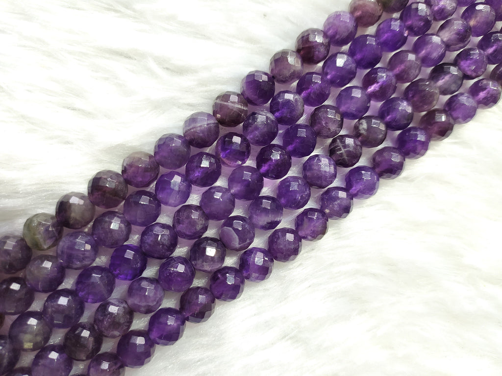 Amethyst Faceted Beads, Crystal Beads for Jewelry
