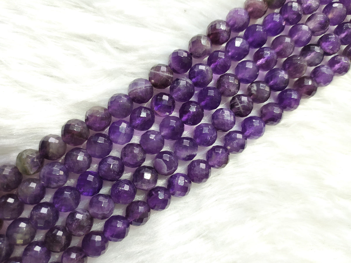 Amethyst Faceted Beads, Crystal Beads for Jewelry