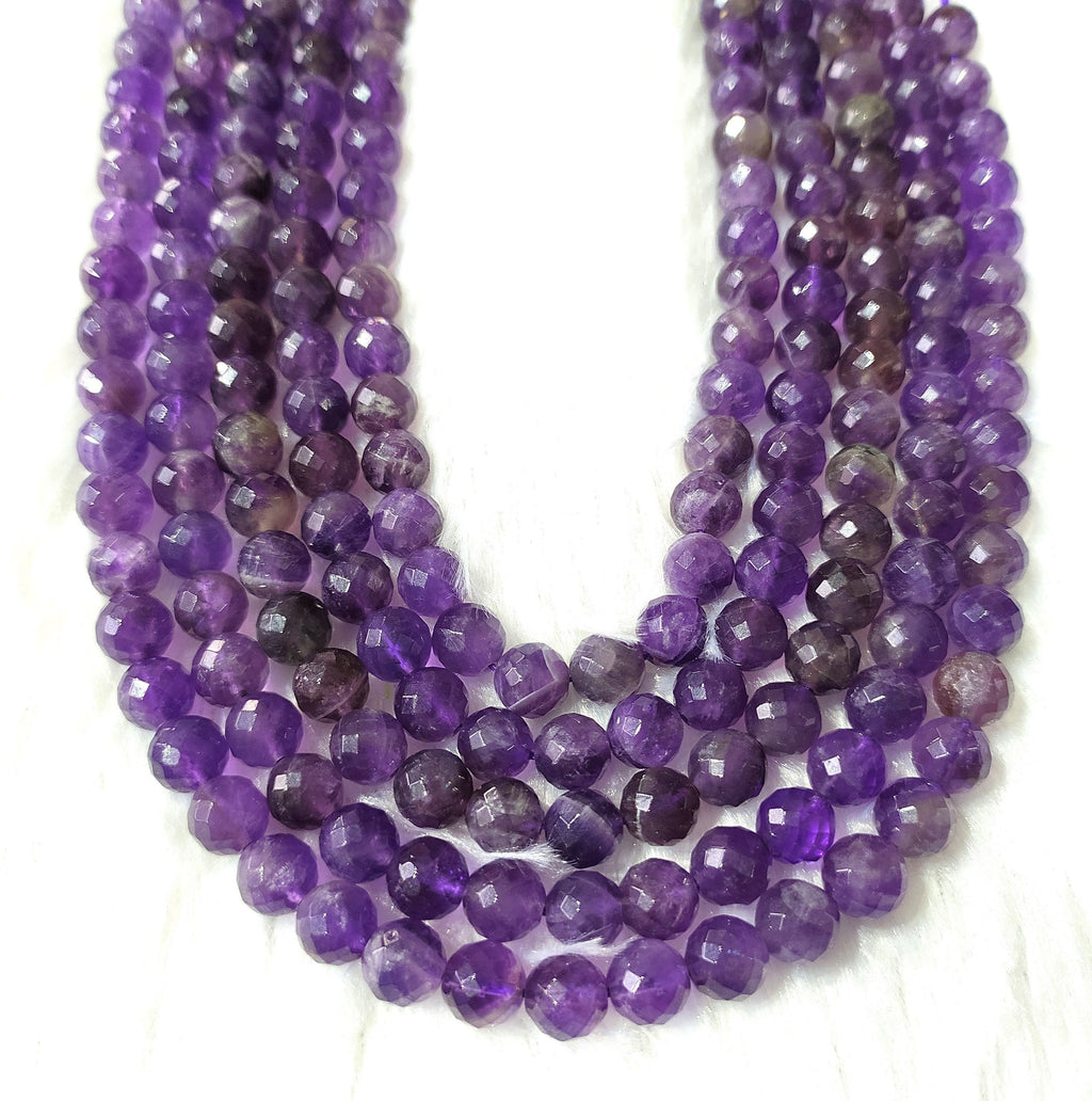 Amethyst Faceted Beads, Crystal Beads for Jewelry
