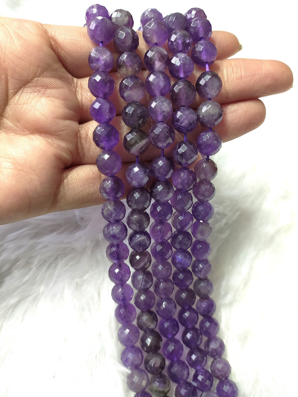 Amethyst Faceted Beads, Crystal Beads for Jewelry