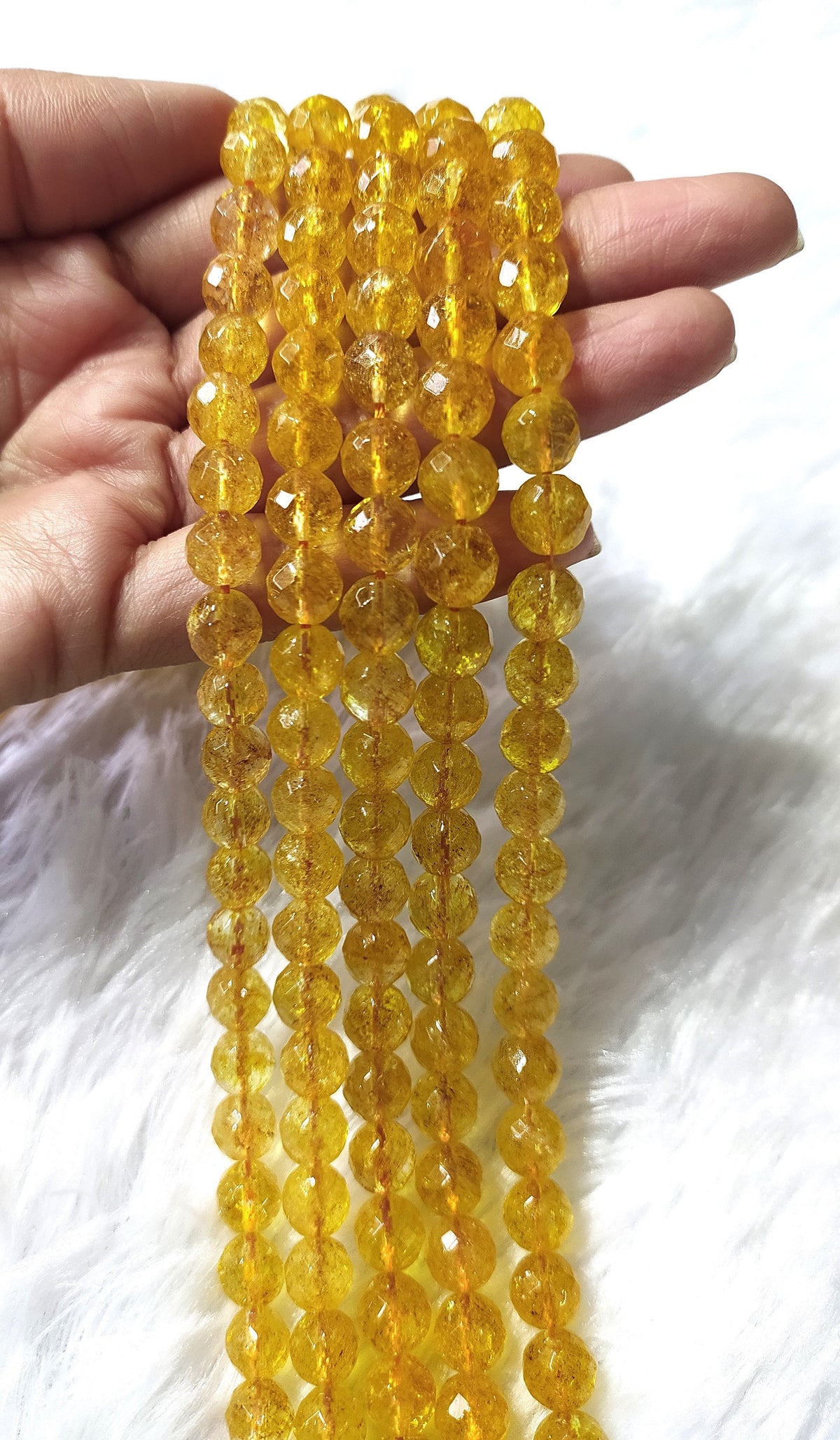 Heated Citrine Faceted Beads, Crystal Beads for Jewelry
