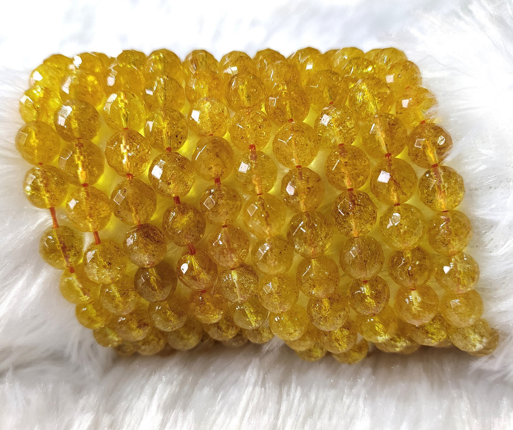 Heated Citrine Faceted Beads, Crystal Beads for Jewelry
