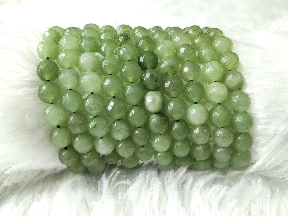 Green Aventurine Faceted Beads, Crystal Beads for Jewelry