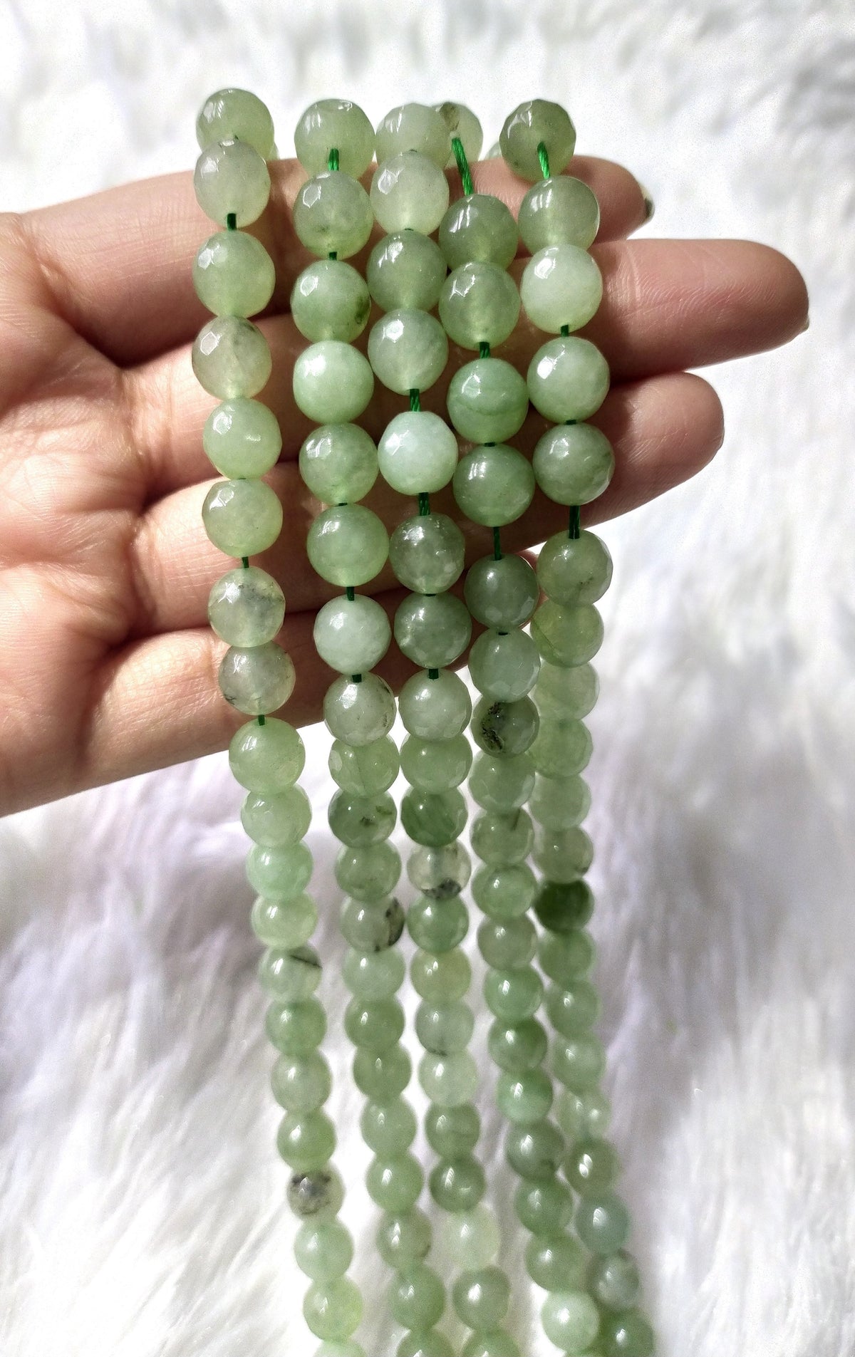 Green Aventurine Faceted Beads, Crystal Beads for Jewelry