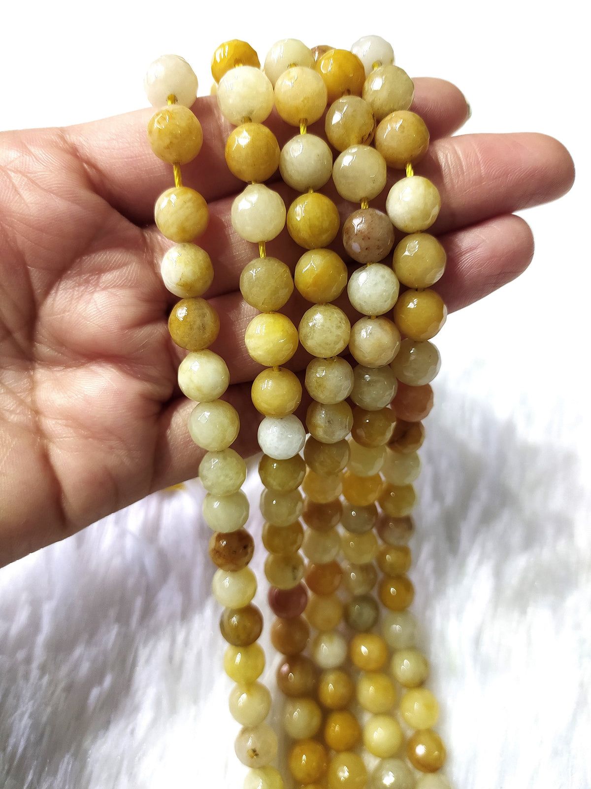 Yellow Aventurine Faceted Beads, Crystal Beads for Jewelry.