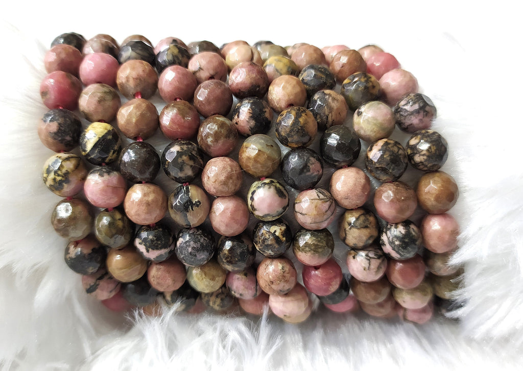 Rhodonite Faceted Beads, Crystal Beads for Jewelry. | | Wiccan Center
