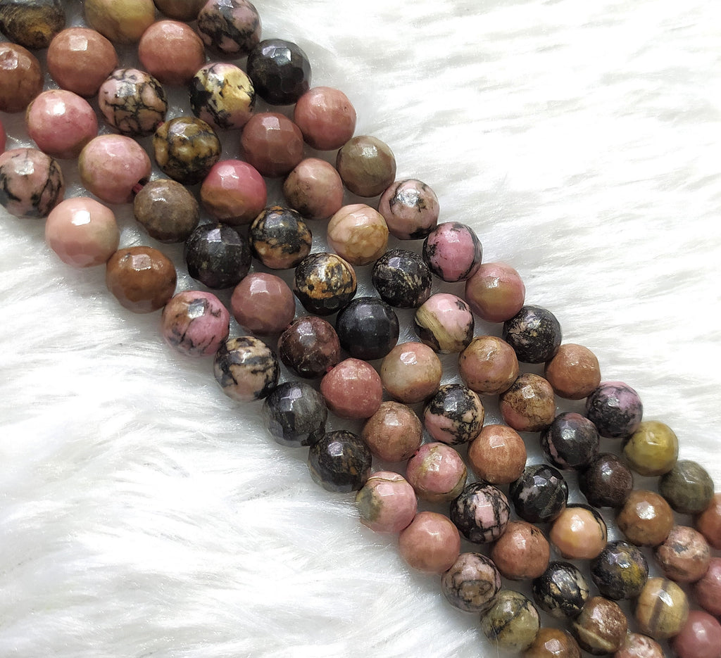 Rhodonite Faceted Beads, Crystal Beads for Jewelry. | | Wiccan Center