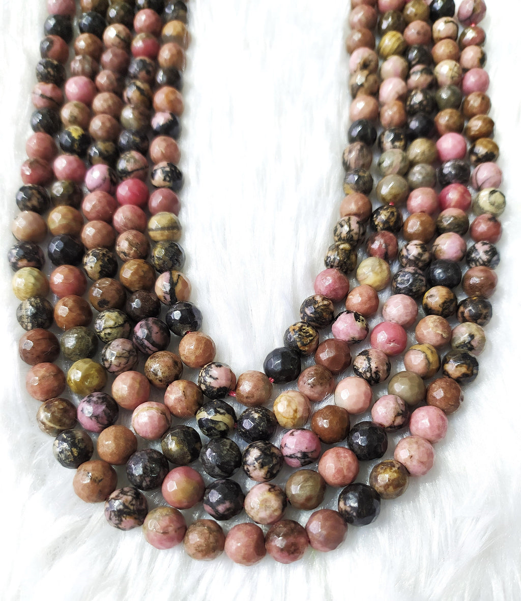 Rhodonite Faceted Beads, Crystal Beads for Jewelry. | | Wiccan Center