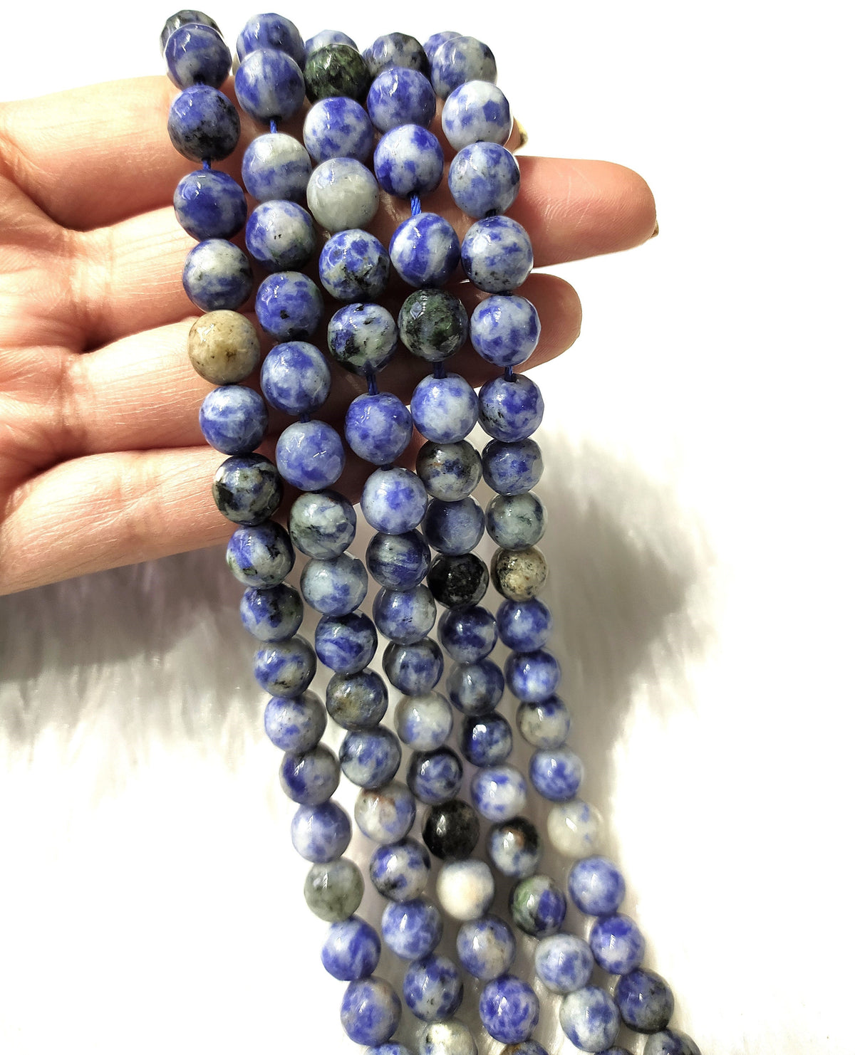 Sodalite Faceted Beads, Crystal Beads for Jewelry.