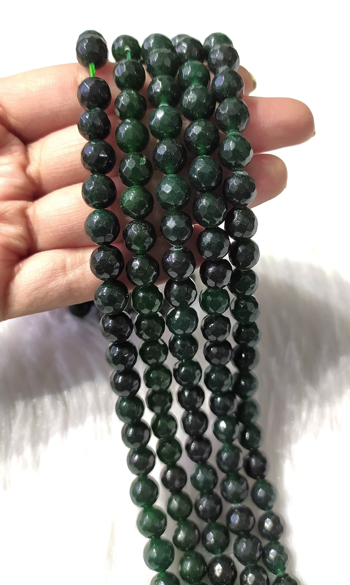 Green Jade Faceted Beads, Crystal Beads for Jewelry | | Wiccan Center