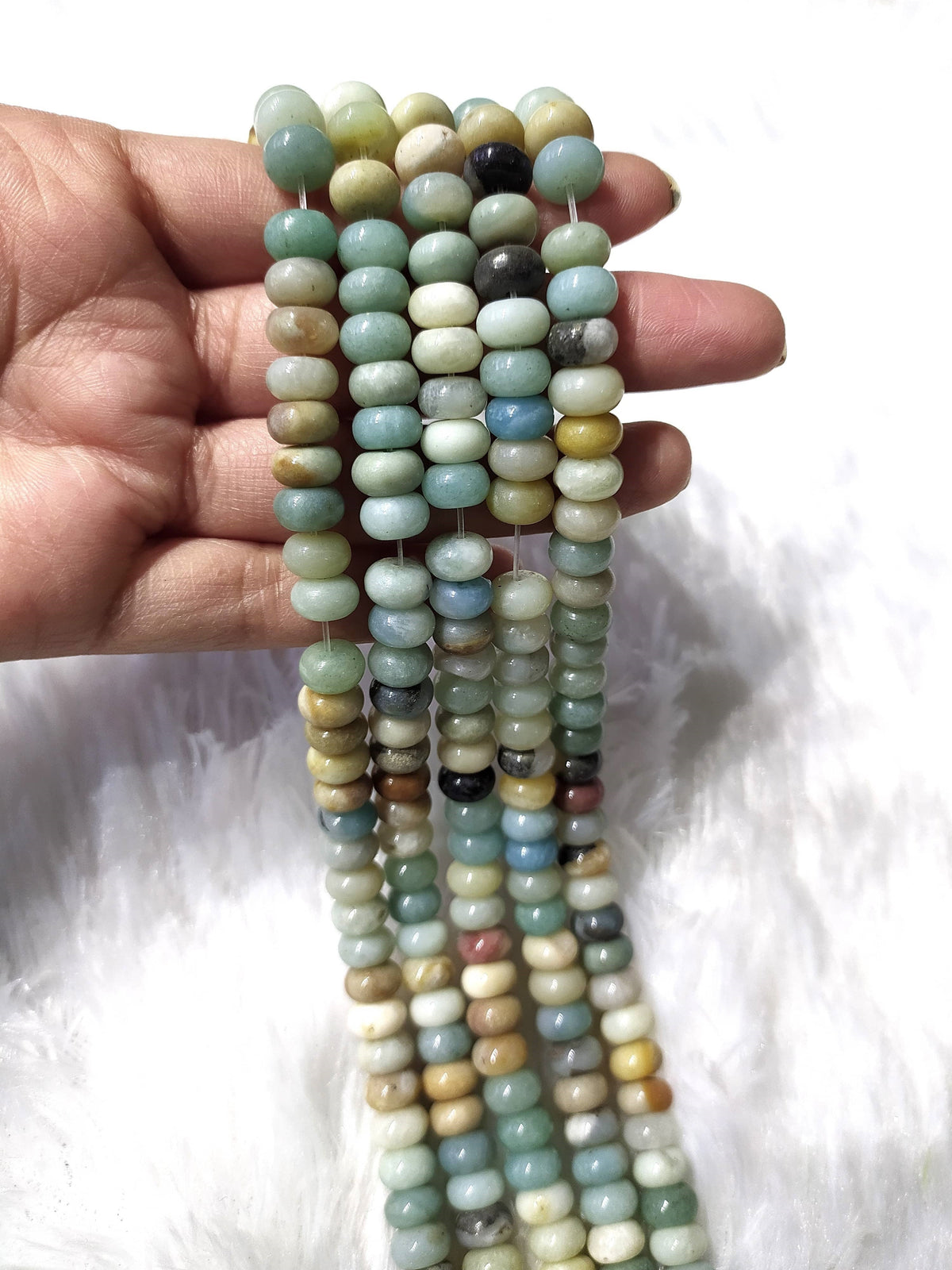 Multi Amazonite Rondelle Beads, Crystal Beads for Jewelry.