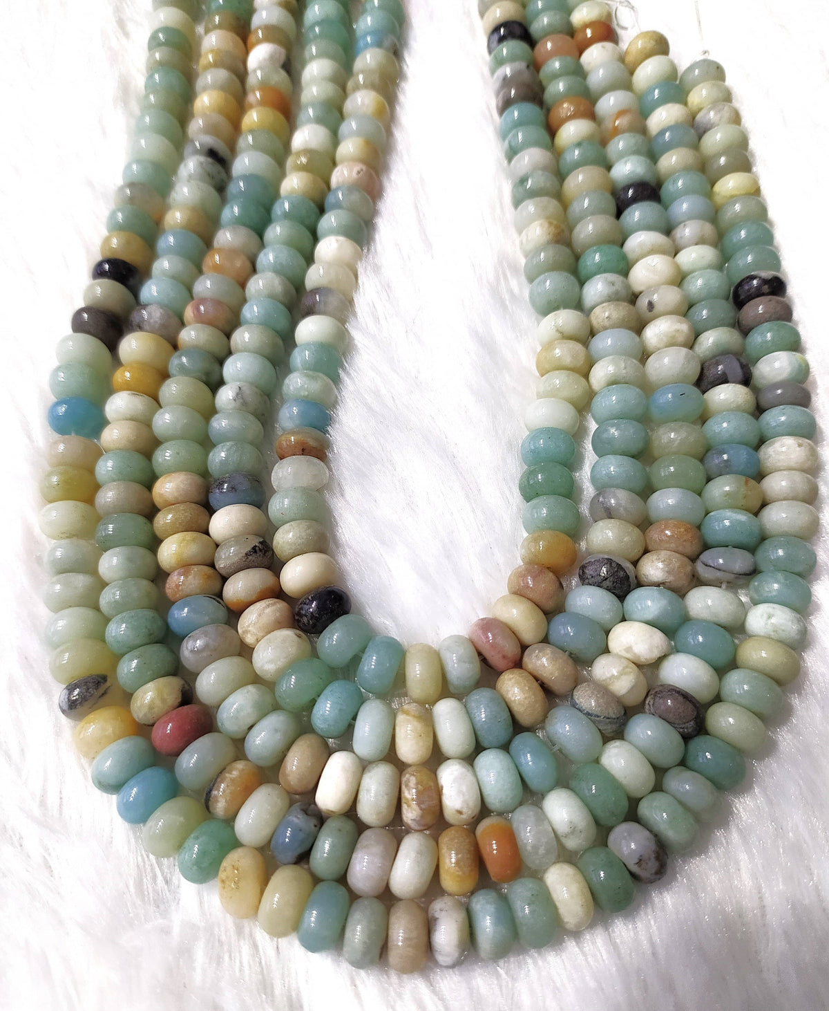 Multi Amazonite Rondelle Beads, Crystal Beads for Jewelry.