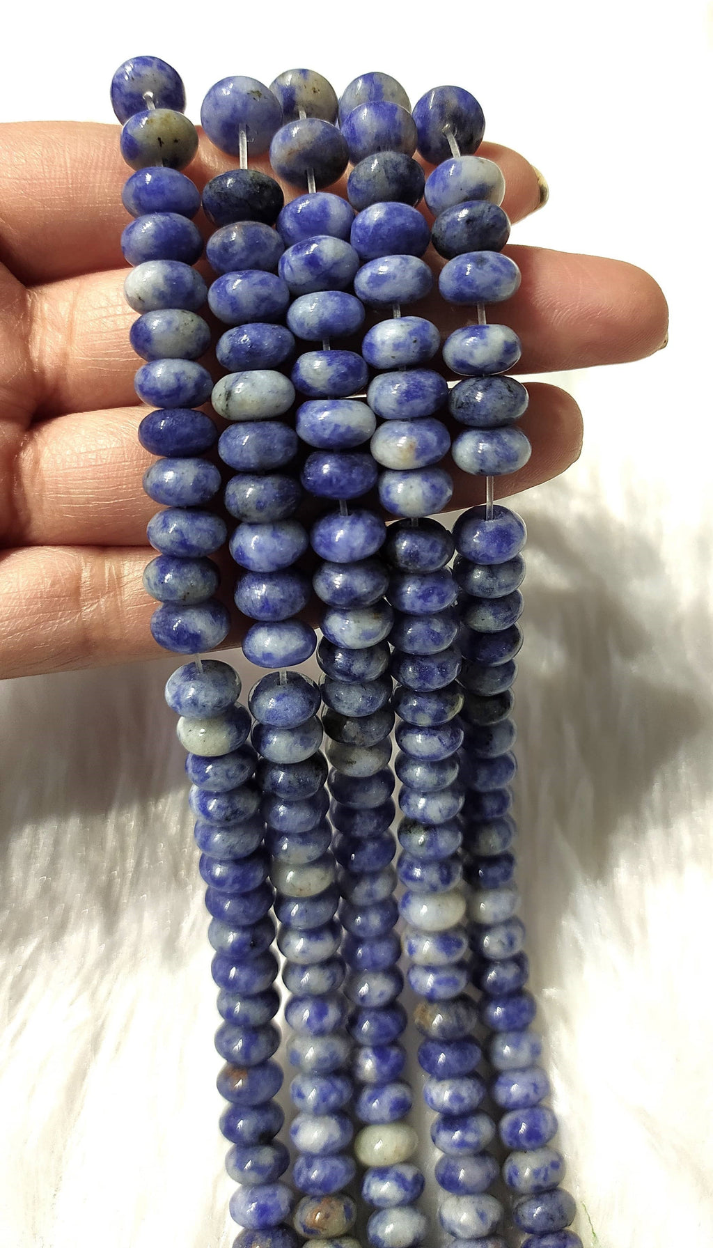 Sodalite Rondelle Beads, Crystal Beads for Jewelry. | | Wiccan Center
