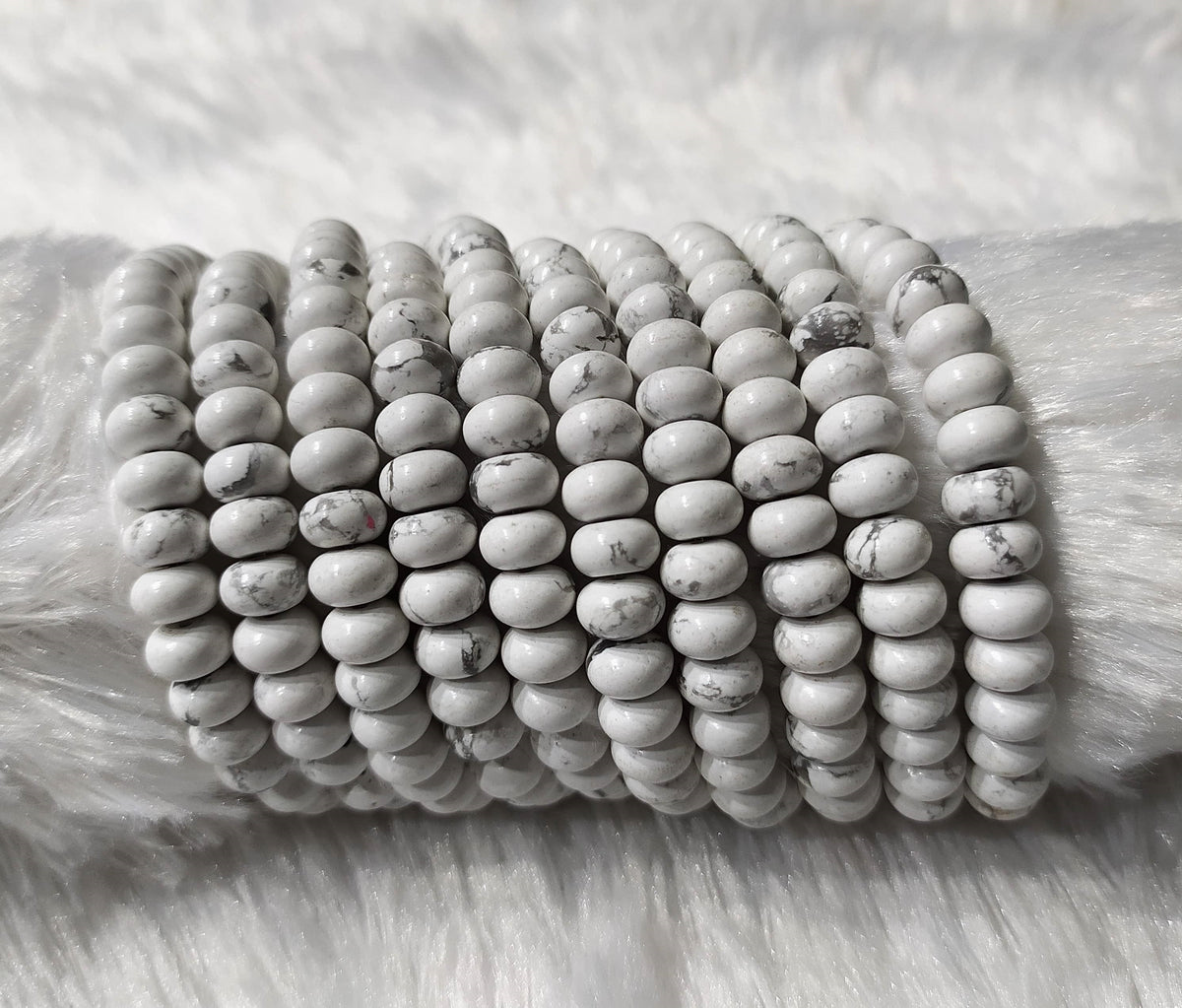 Howlite Rondelle Beads, Crystal Beads for Jewelry.